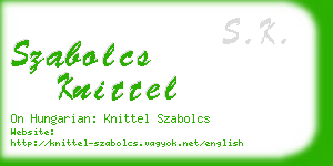 szabolcs knittel business card